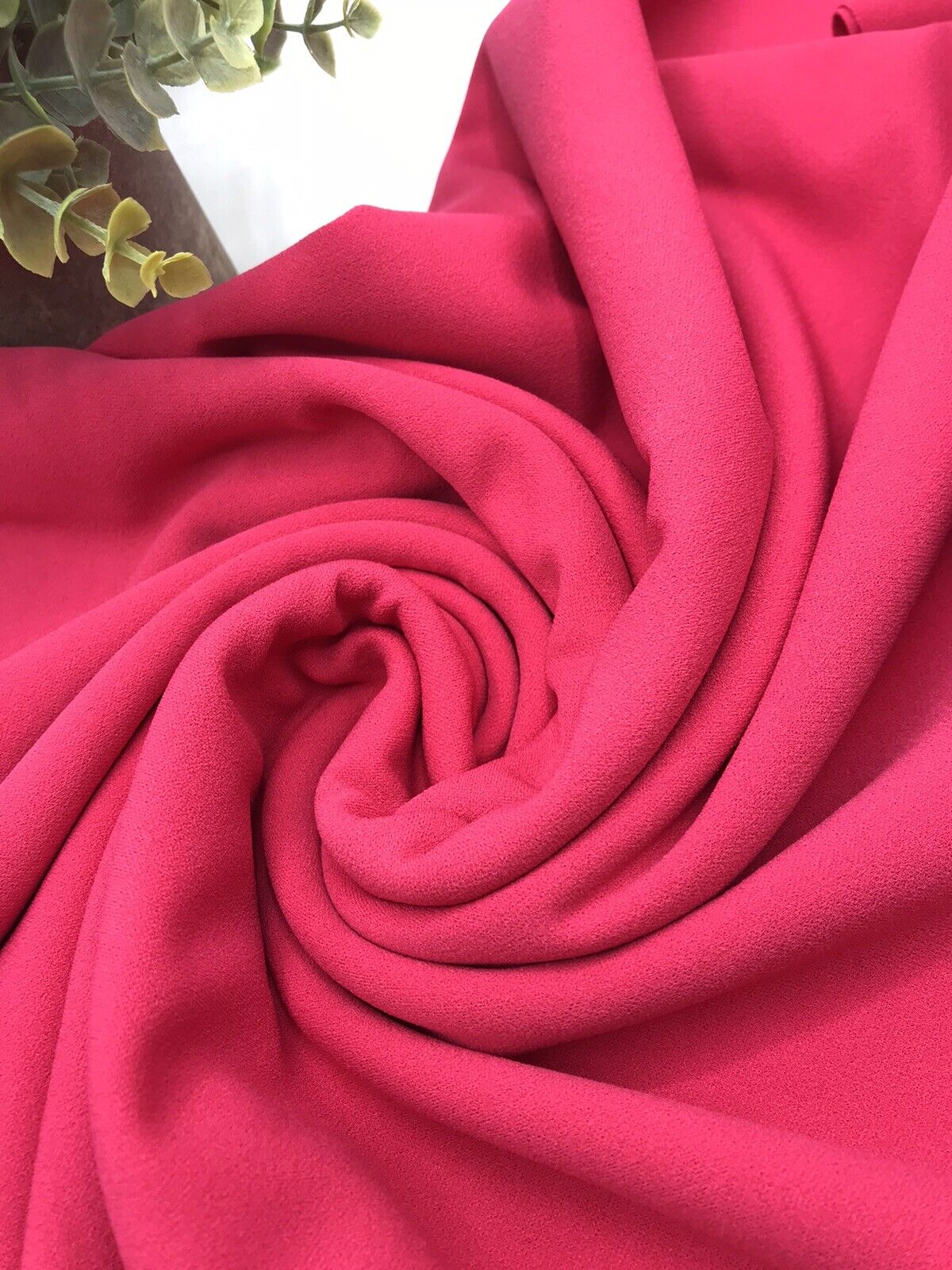 Plain Hot Pink Scuba Crepe Stretch Jersey Fabric 4 Way Stretch - T9 Fabrics